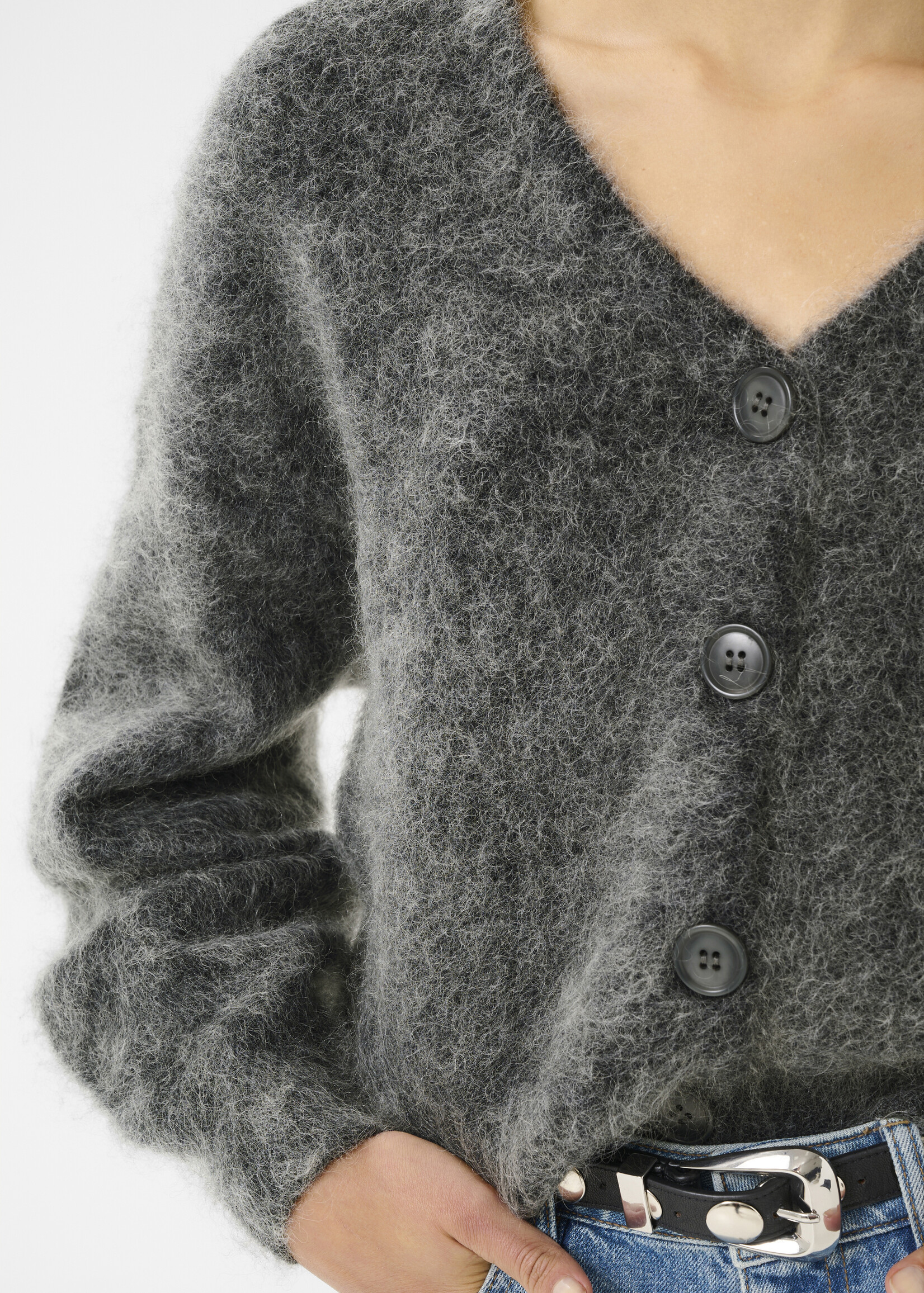 Gestuz GZdebbie cardigan NOOS - Charcoal melang