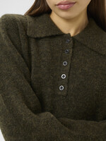 Gestuz GZalpha polo pullover - Olive Mélange