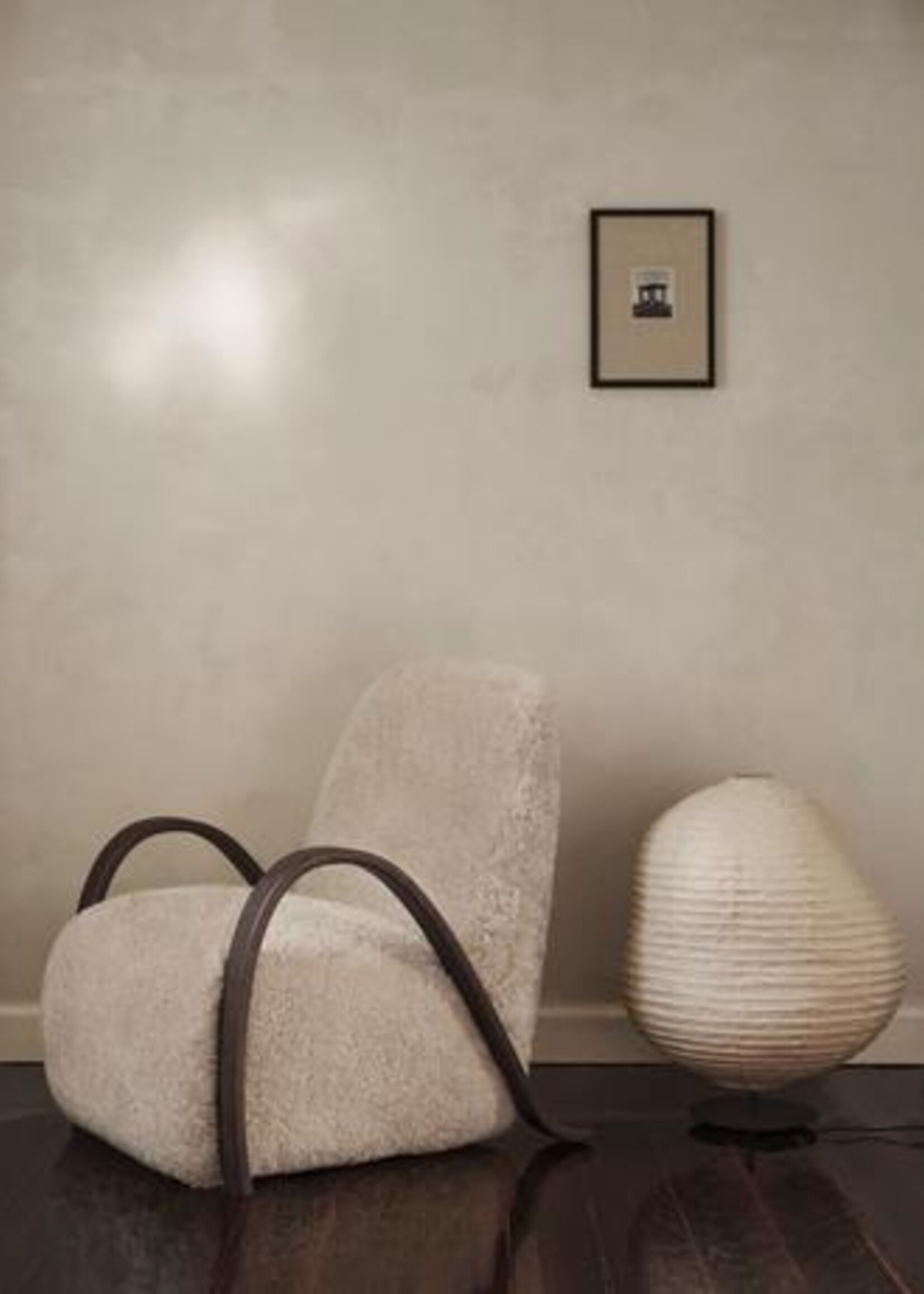 Ferm Kurbis Floor Lamp - Low - Natural/Black