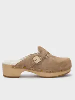 scholl Clogs Pescura - suède/fur - Taupe