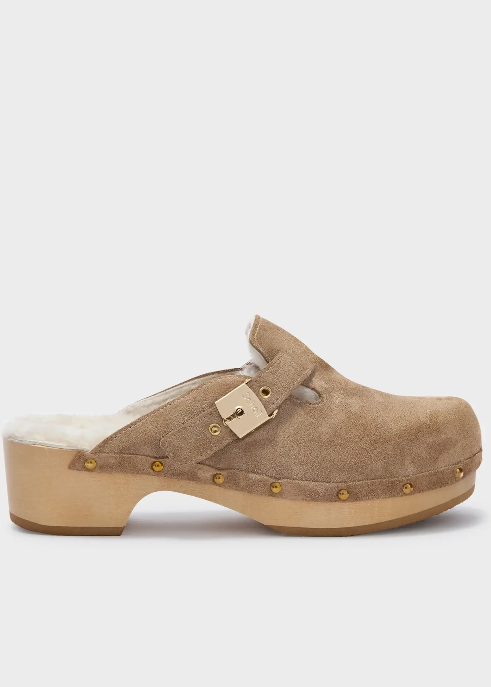 scholl Clogs Pescura - suède/fur - Taupe