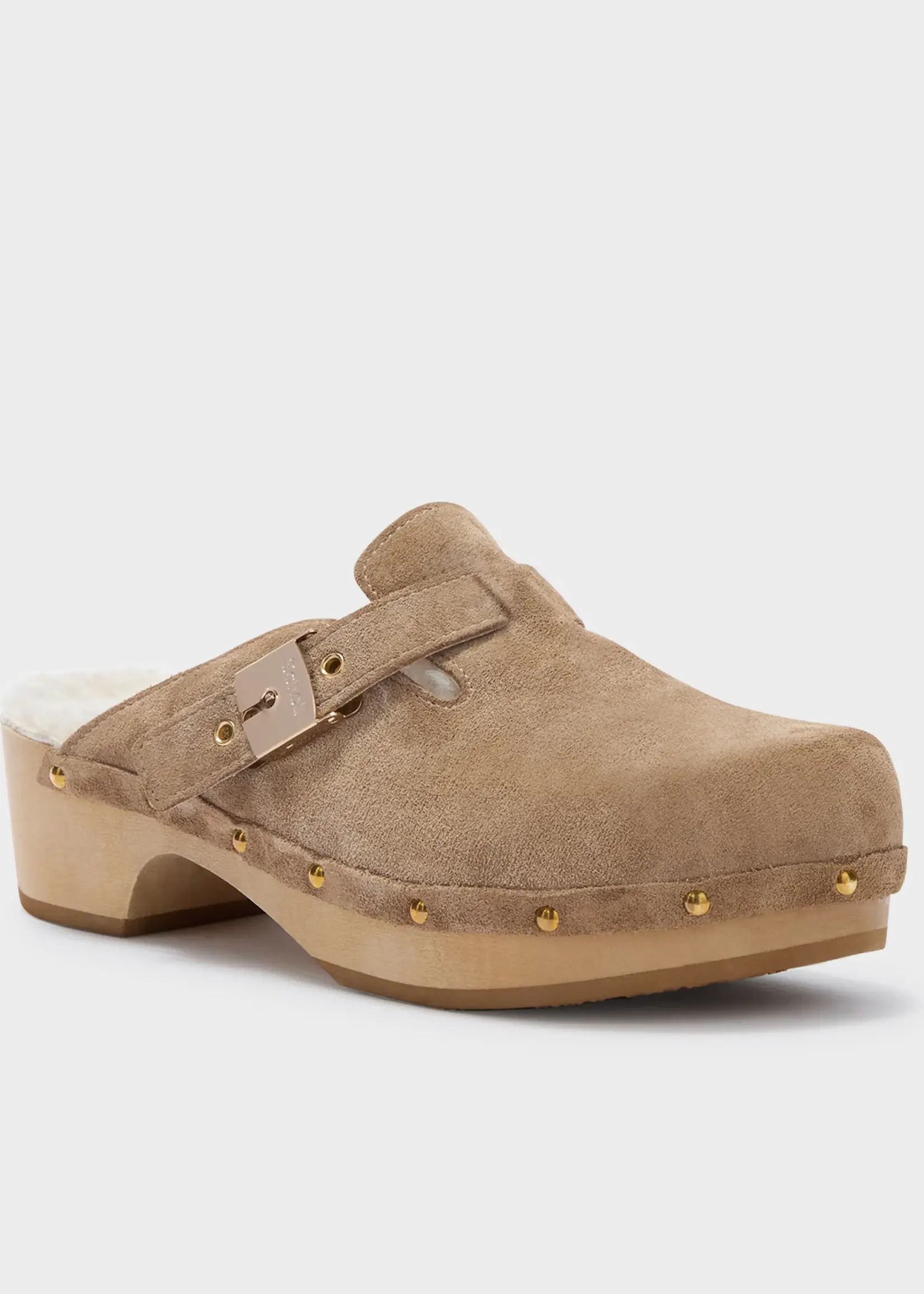 scholl Clogs Pescura - suède/fur - Taupe