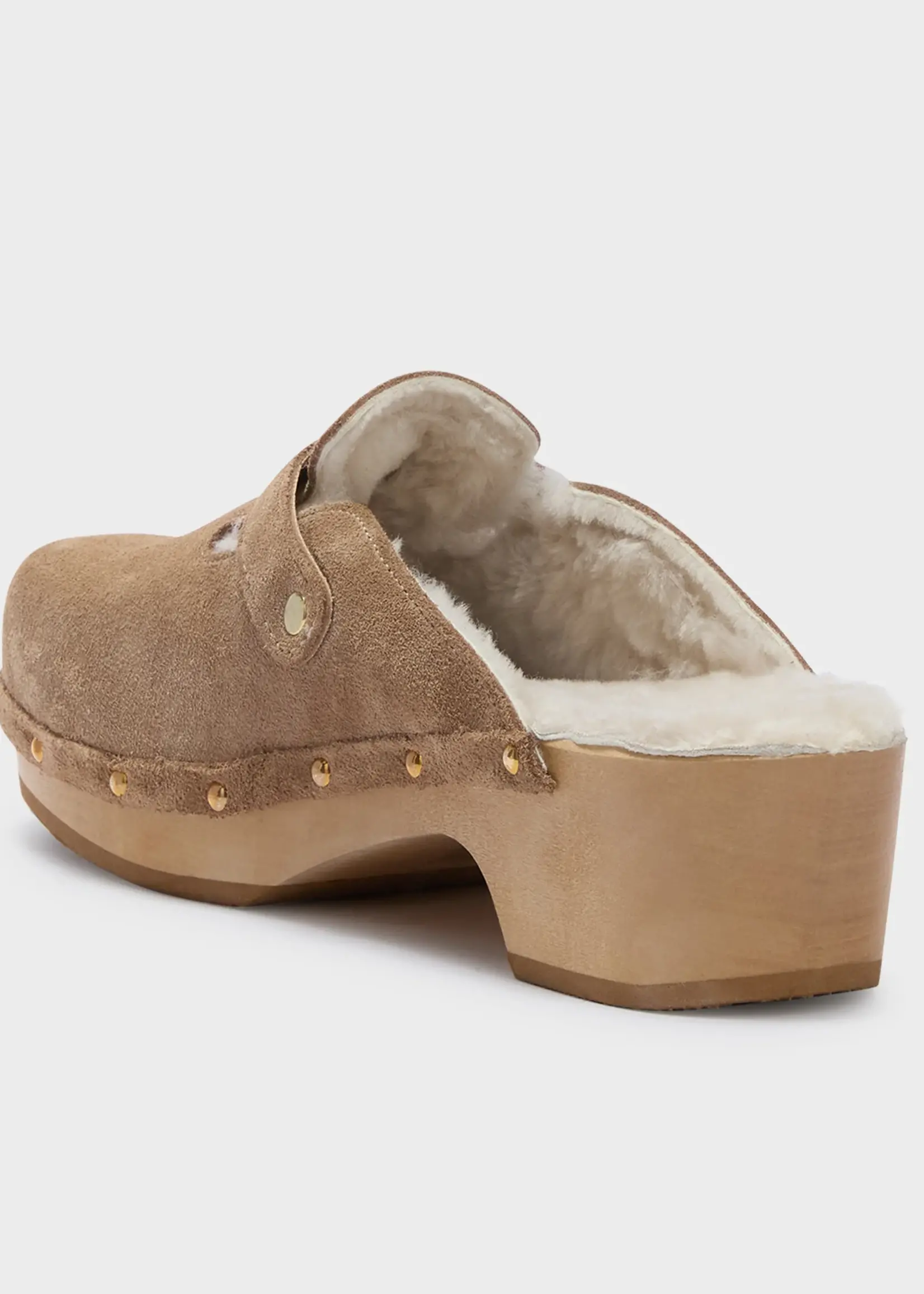scholl Clogs Pescura - suède/fur - Taupe