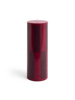 Hay Column Candle - Large - Wine with bordeaux large check