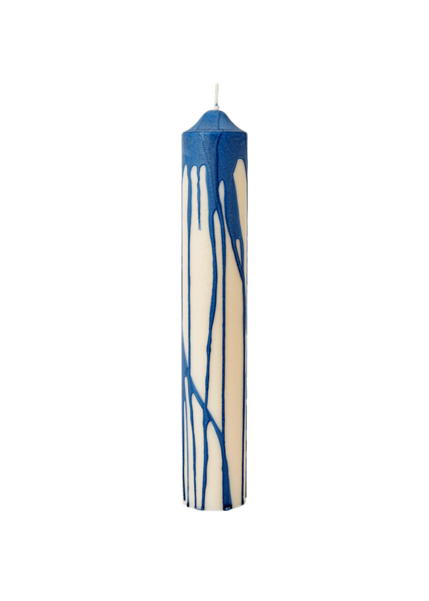 Ferm Dryp Pillar Candle - H30 - Deep Blue