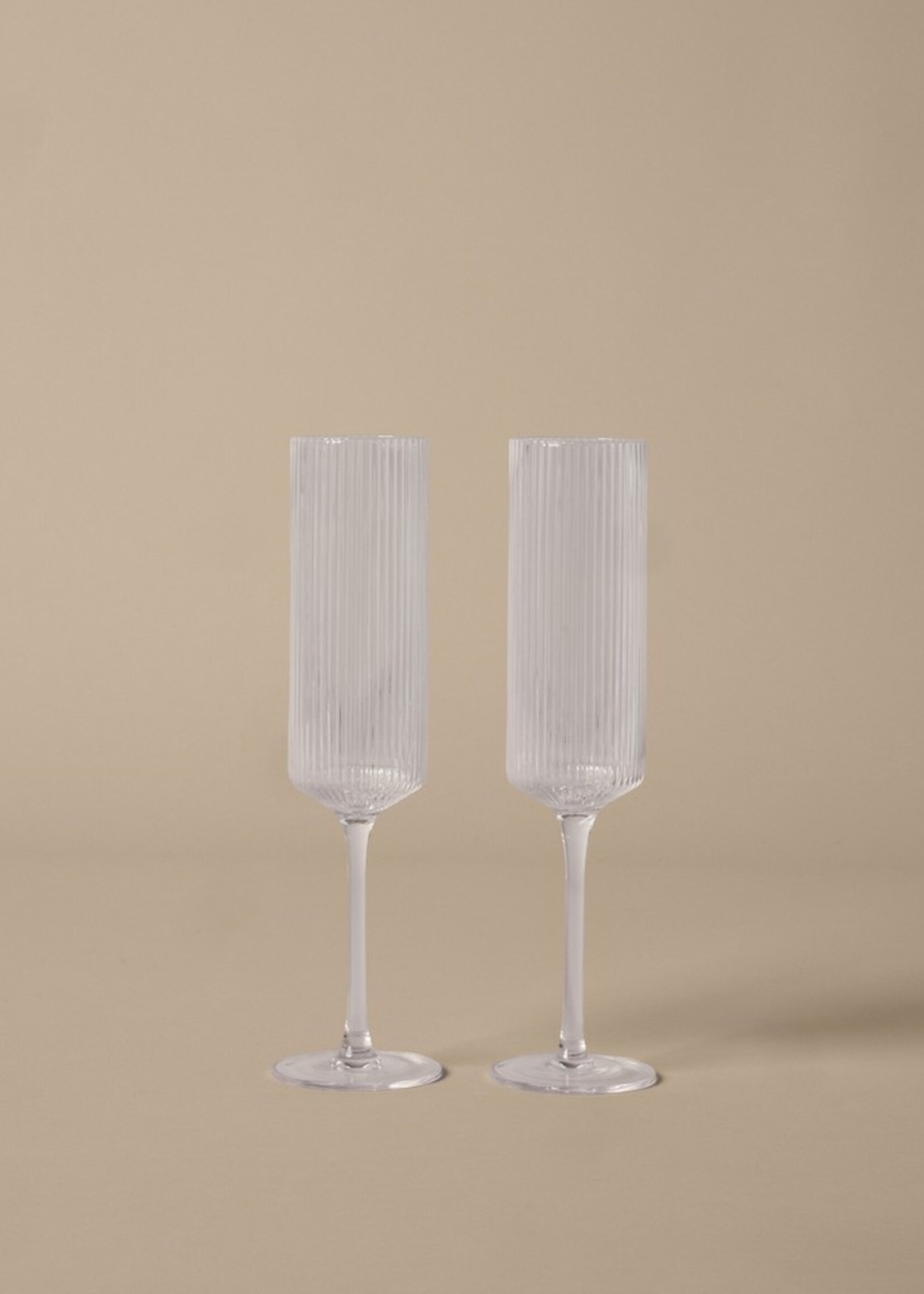 Ferm Ripple Champagne Flutes - Set of 2 - Clear