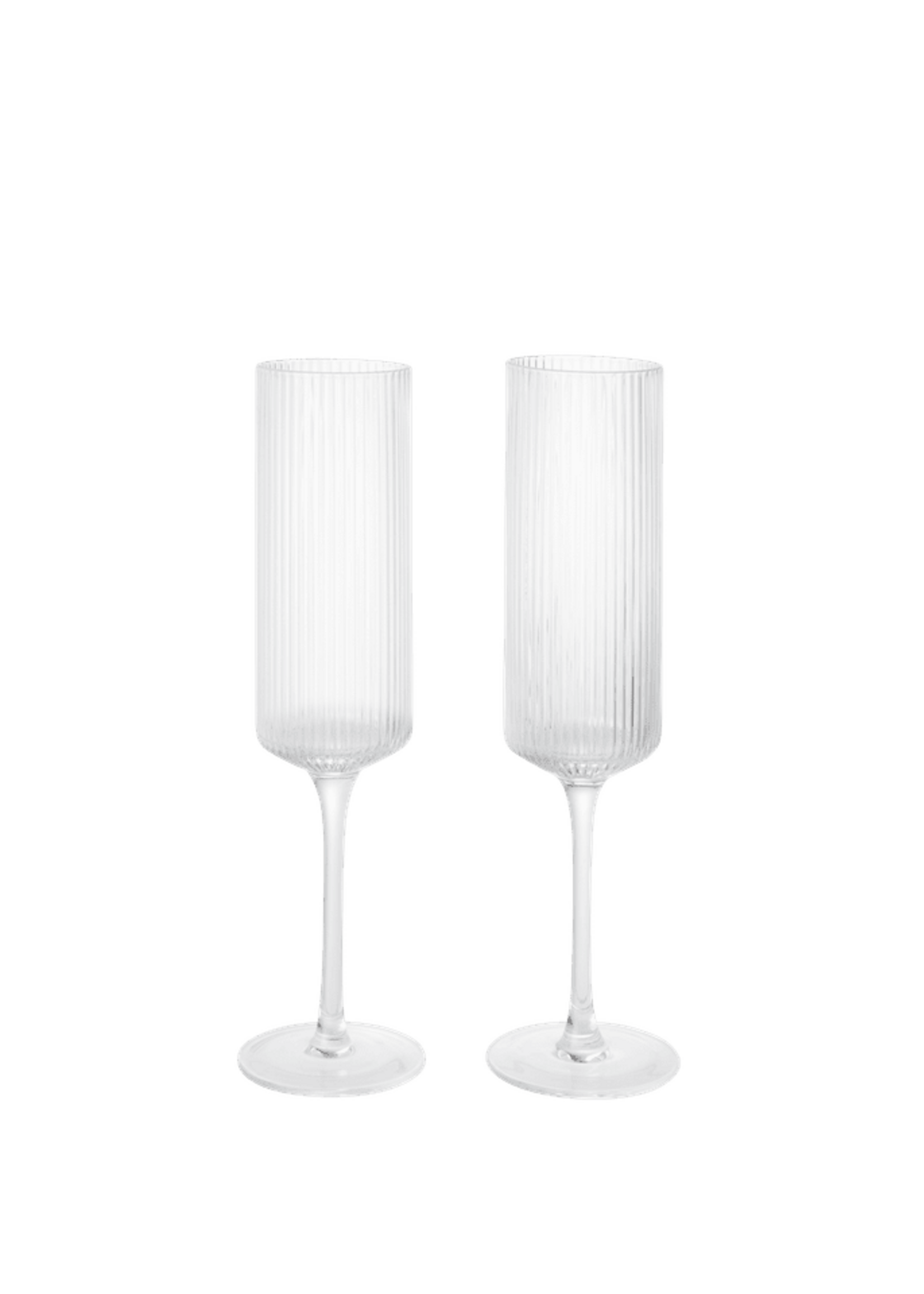 Ferm Ripple Champagne Flutes - Set of 2 - Clear
