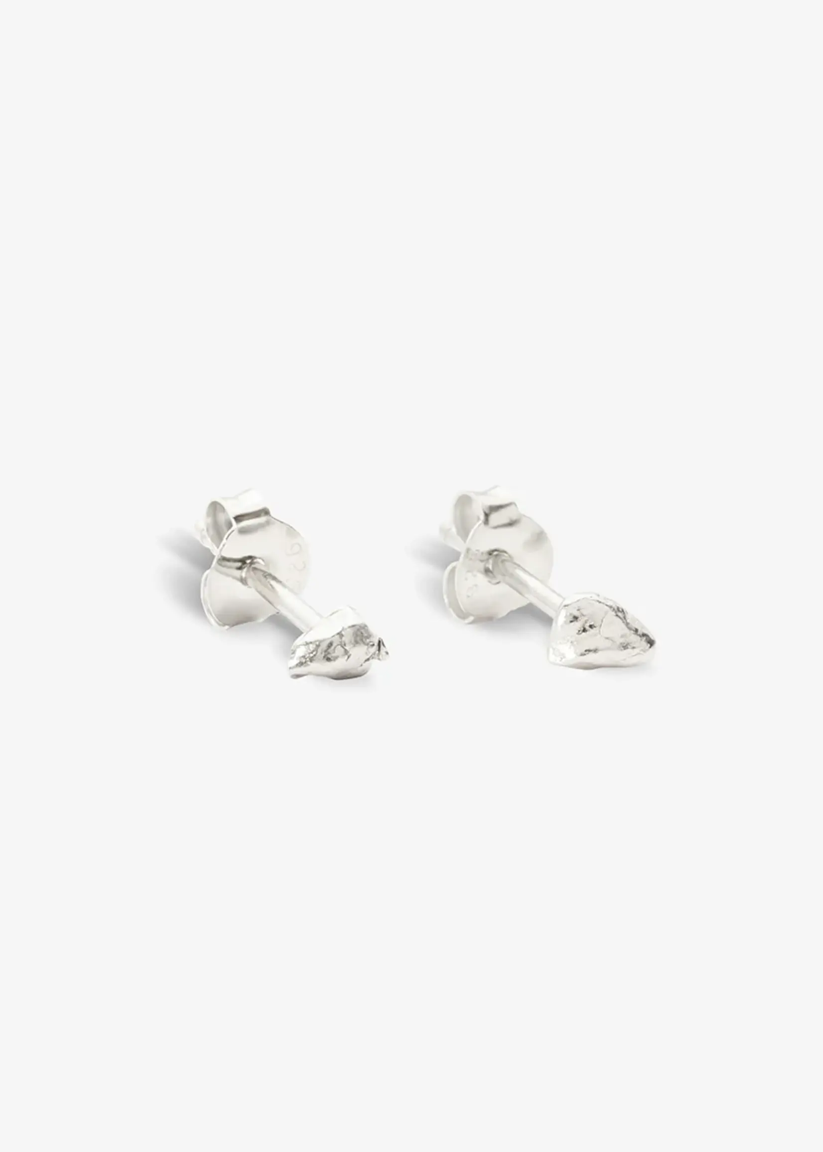 by1oak Earring - Raw stud - Silver