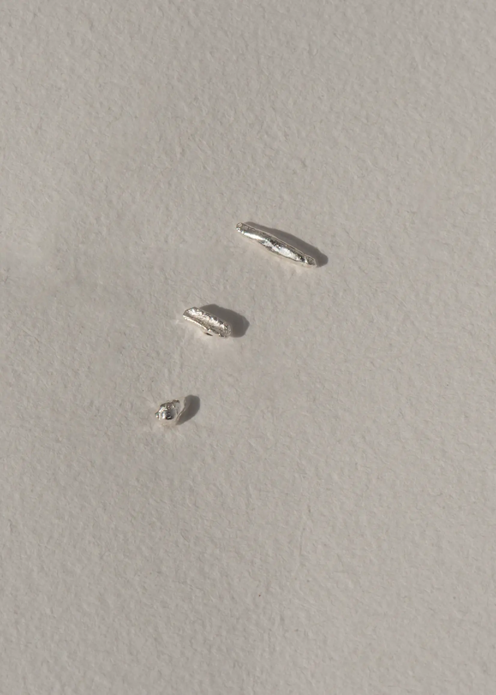 by1oak Earring - Raw stud - Silver