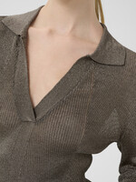 Gestuz GZsilvi polo top - warm grey metallic