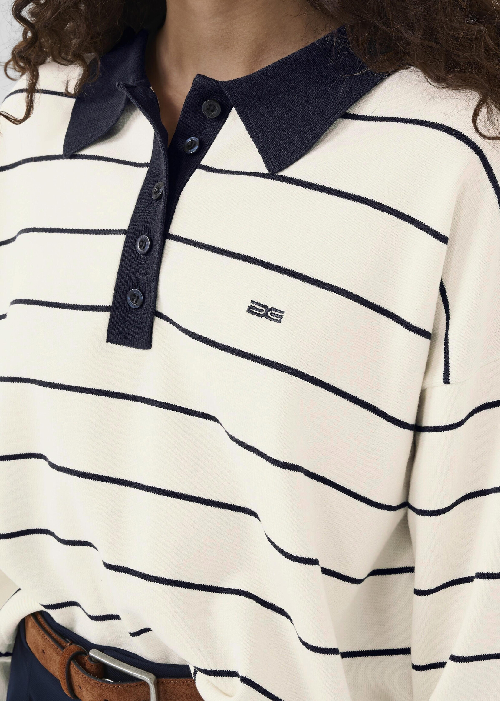 Gestuz GZTaige polo pullover - White/Blue