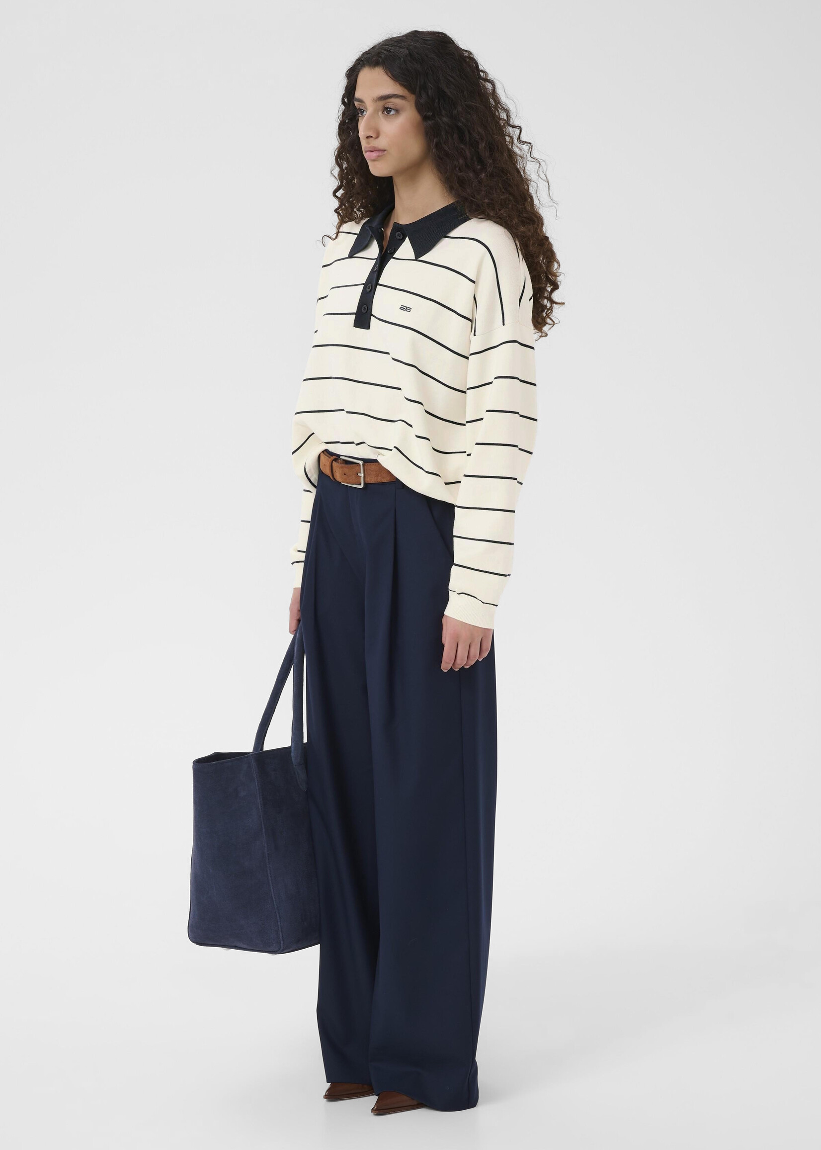 Gestuz GZTaige polo pullover - White/Blue