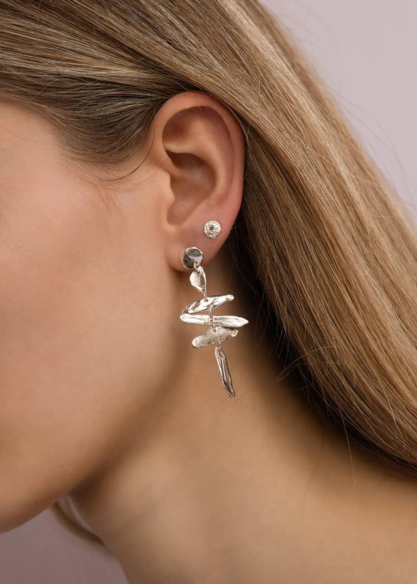 by1oak Earring - night bird - silver