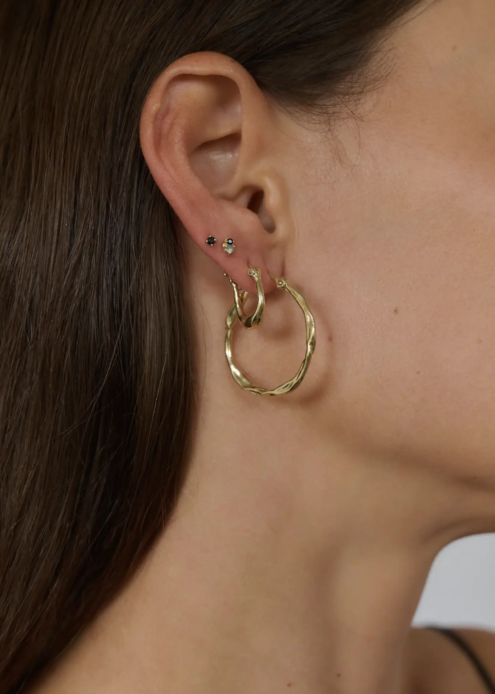 by1oak Earring - Both of us - black gold