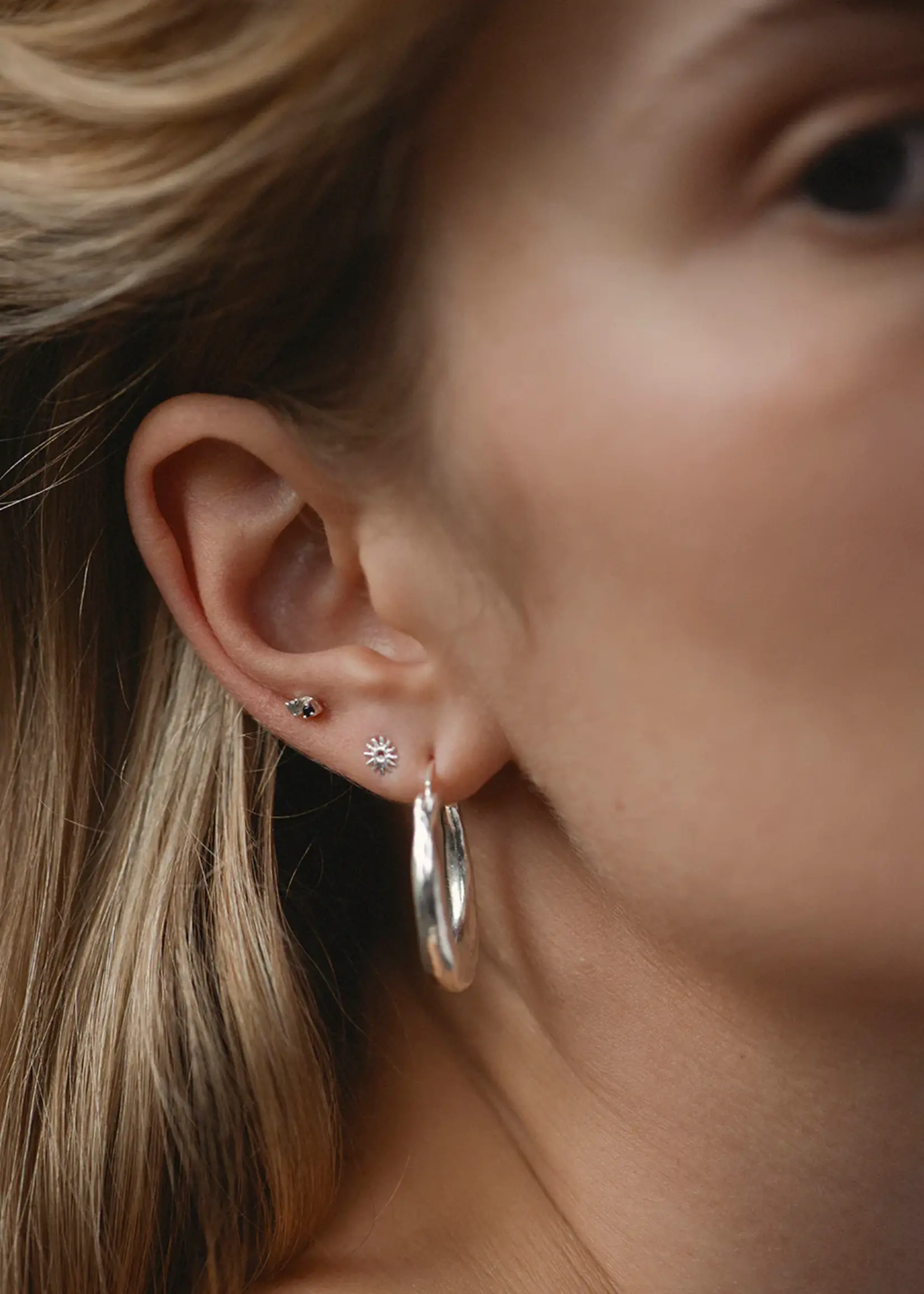 by1oak Earring - Both of us - black - silver