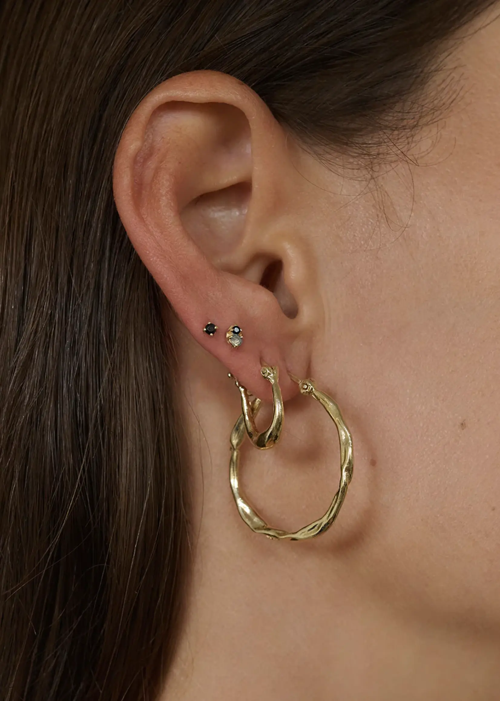 by1oak Earring - Everyday onyx - gold