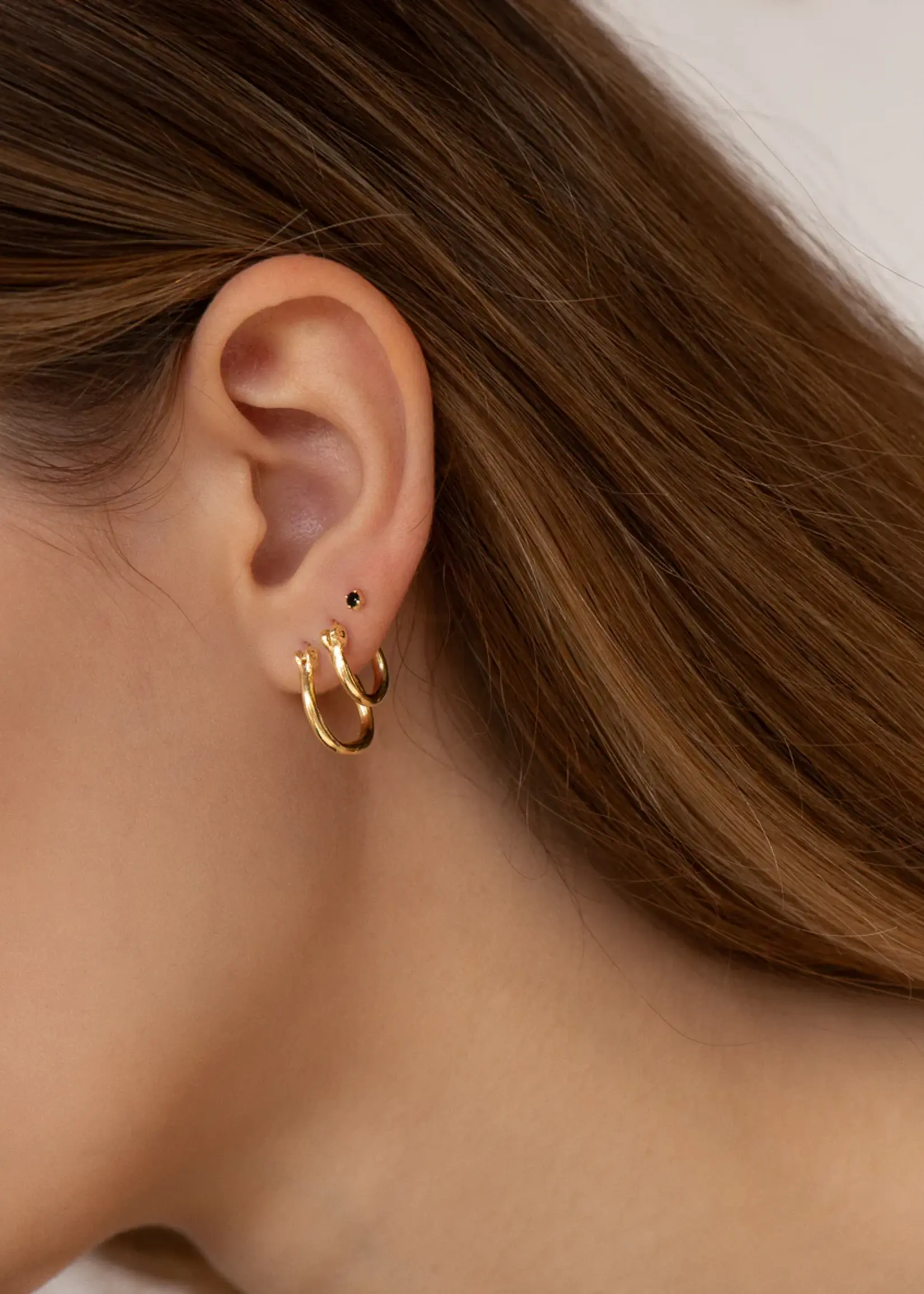 by1oak Earring - Everyday onyx - gold