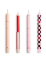 Hay Pattern Candle - Reds and bordeaux - set of 4