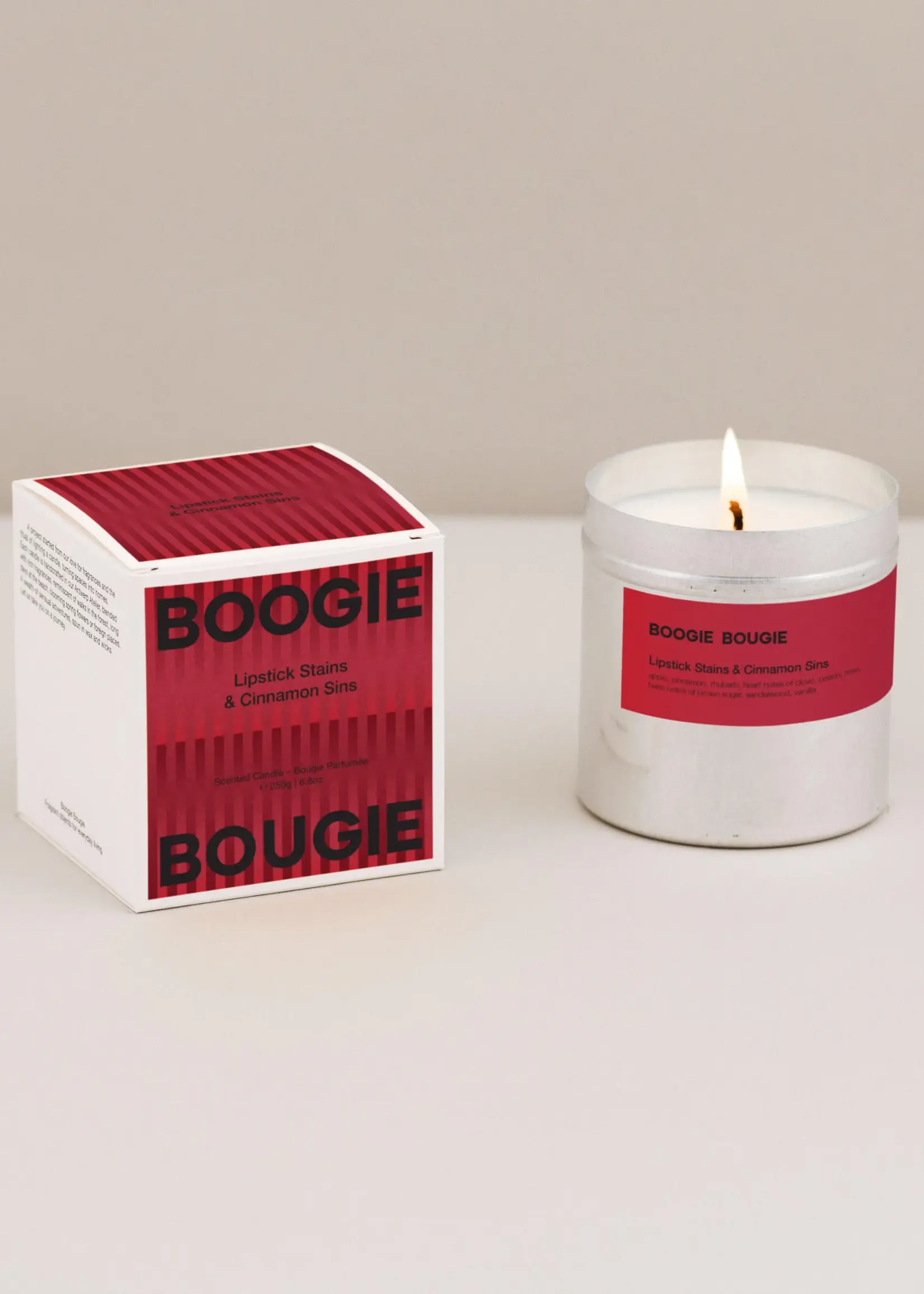 Boogie Bougie Scented Candle - Lipstick Stains & Cinnamon Sins