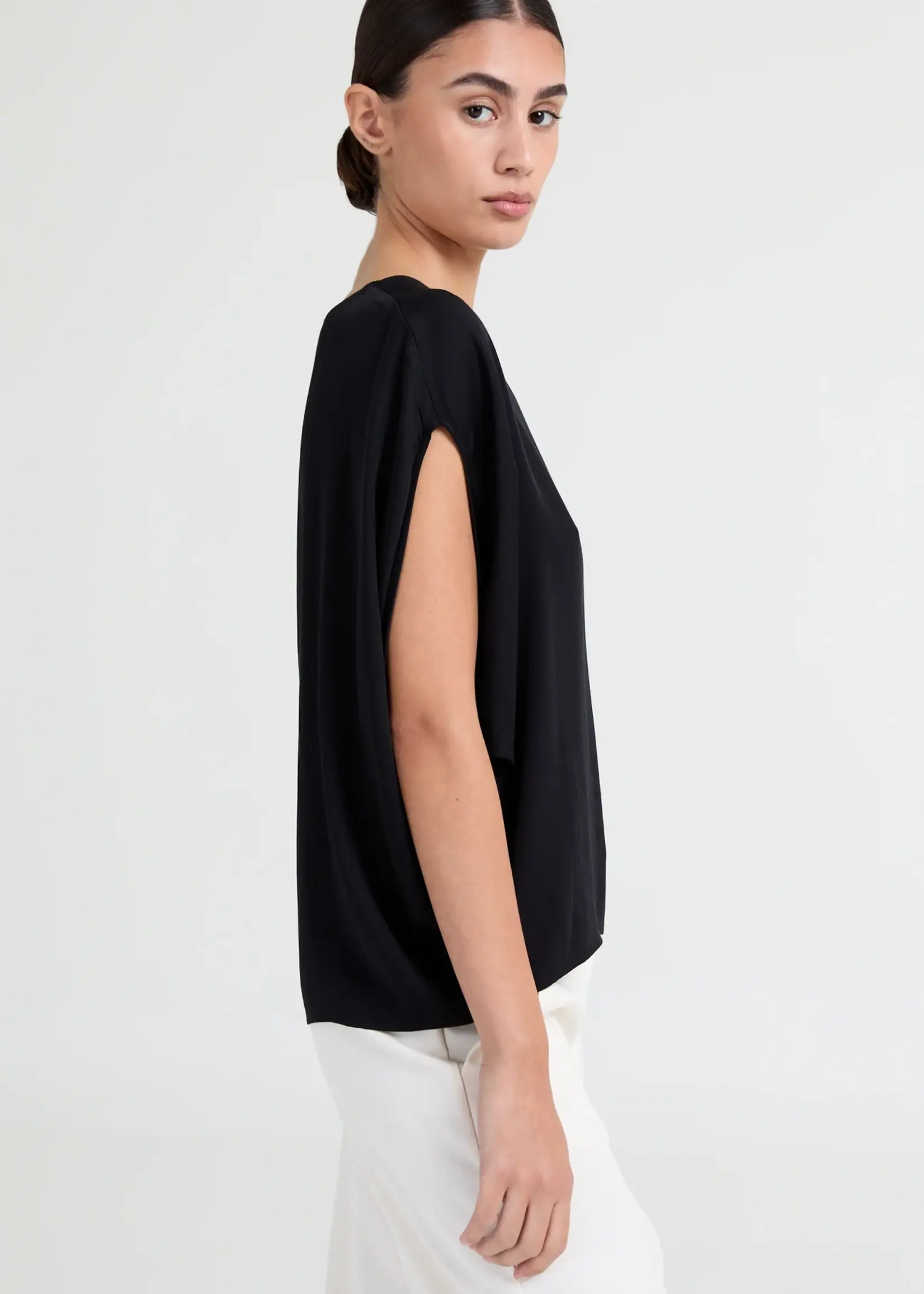 Palma - Sheer oversized blouse - Black
