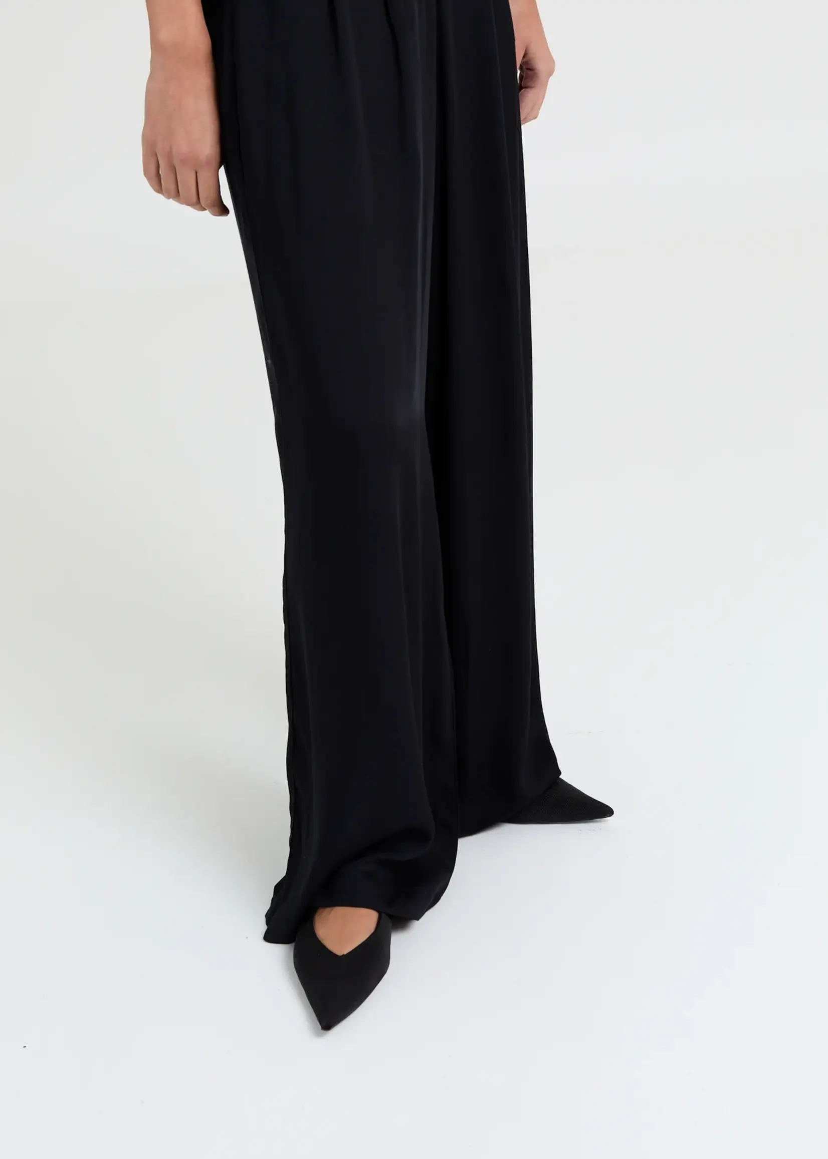 Mickey - wide leg pants - black