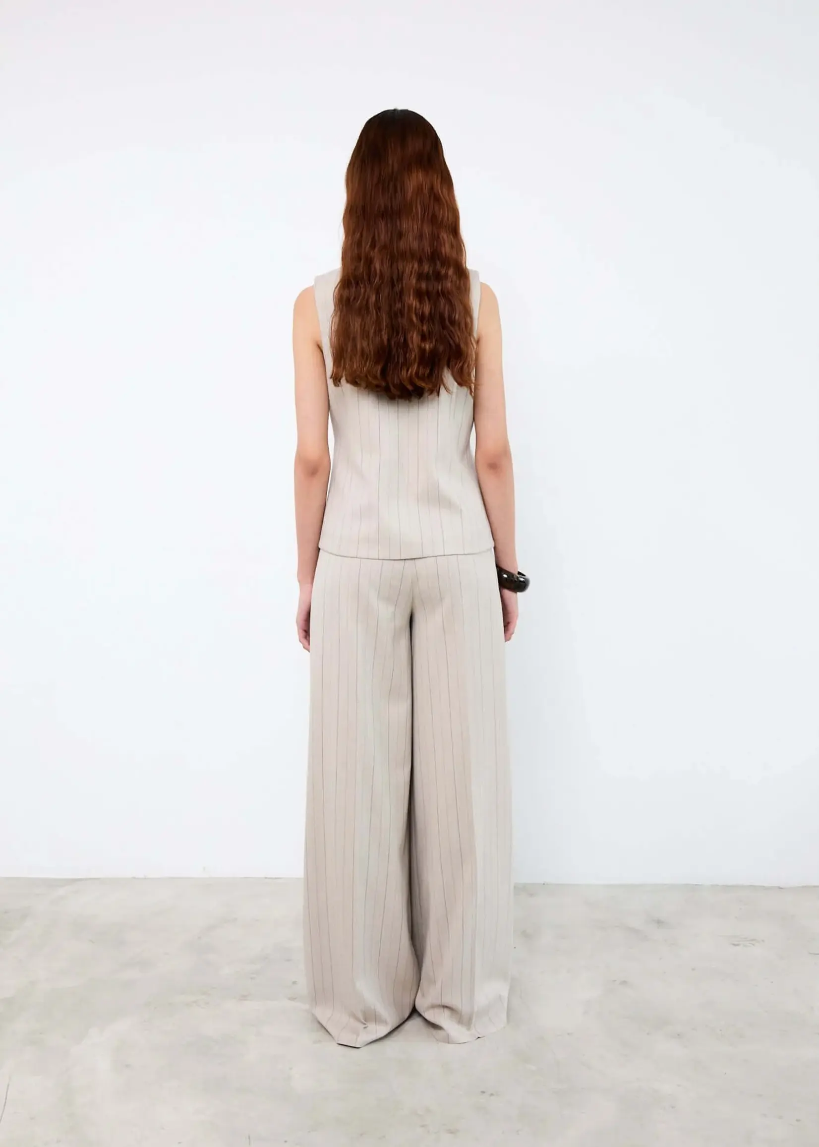 Logan - Beige Pinstripes Pants