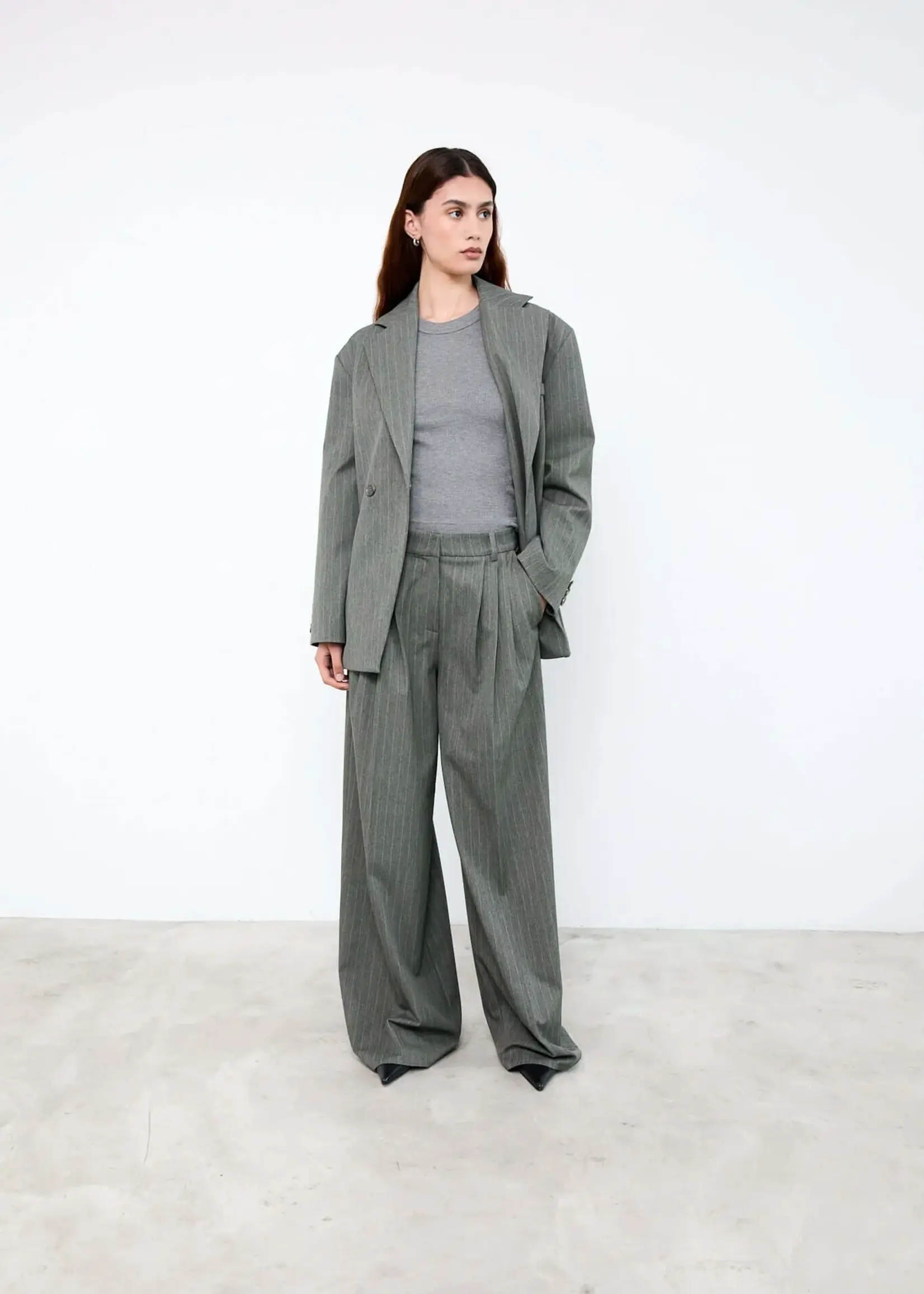 Camille - Green Pinstripes Pants