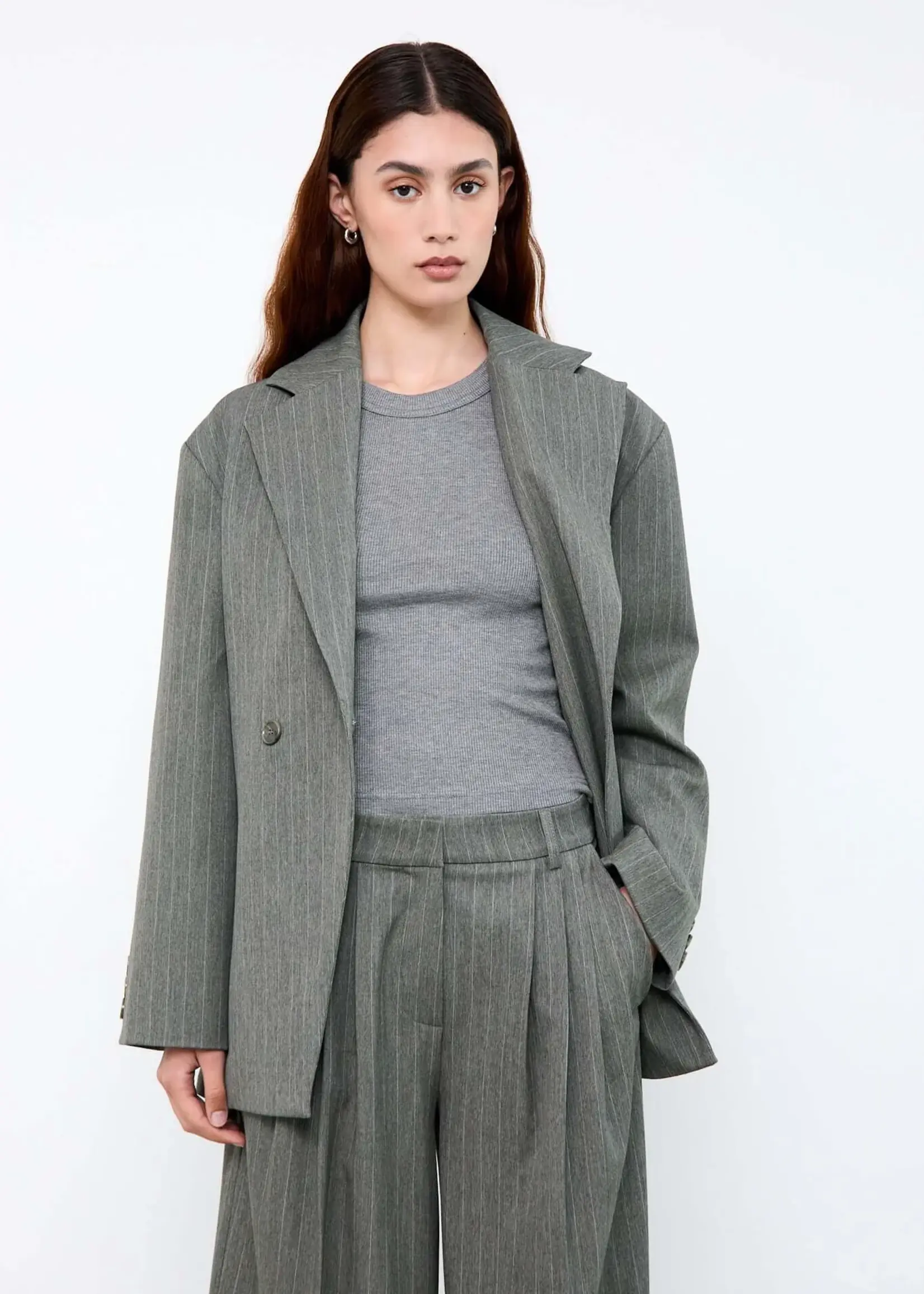 Camille - Green Pinstripes Pants