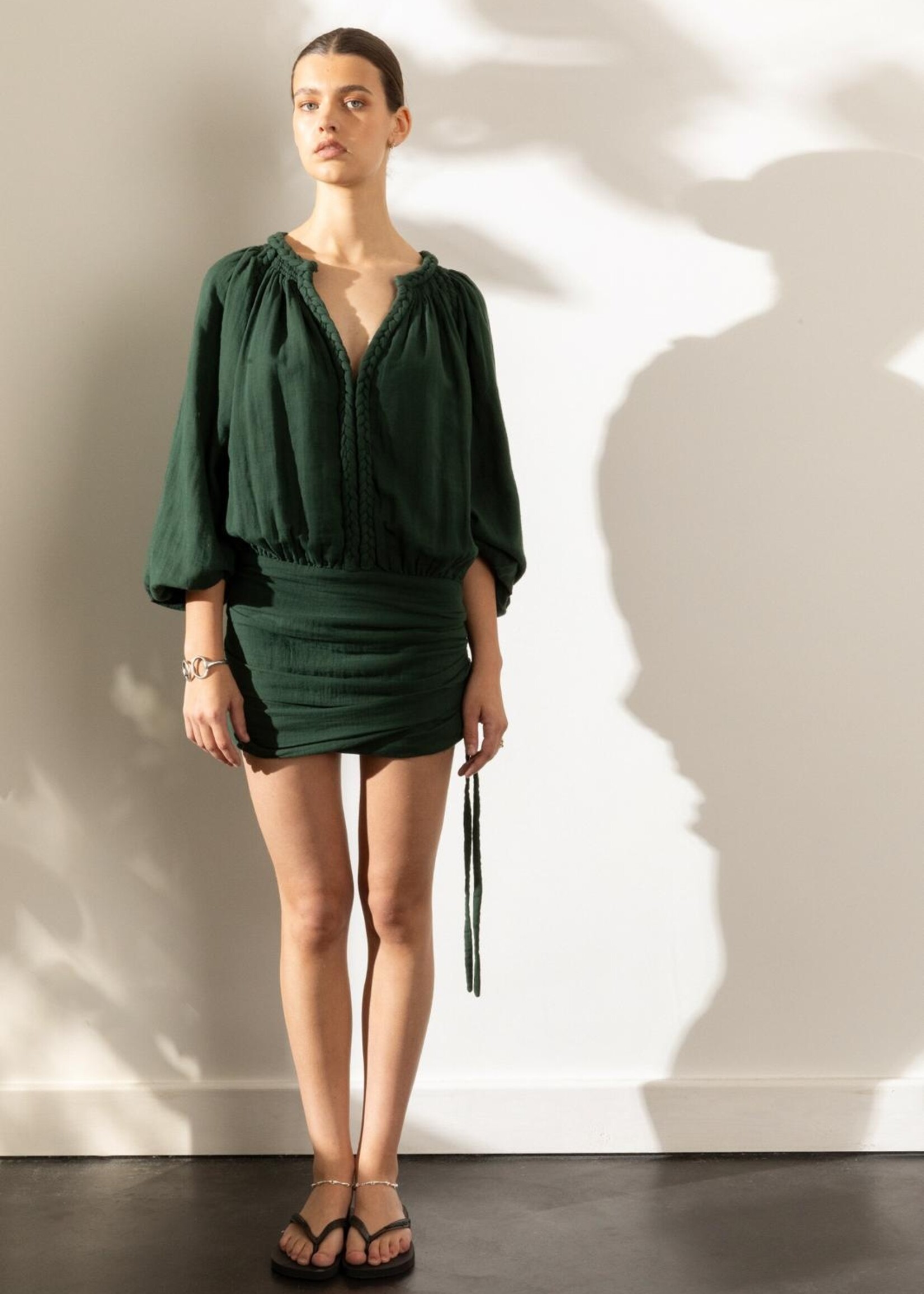 Mel Rampur - double wave dress - green