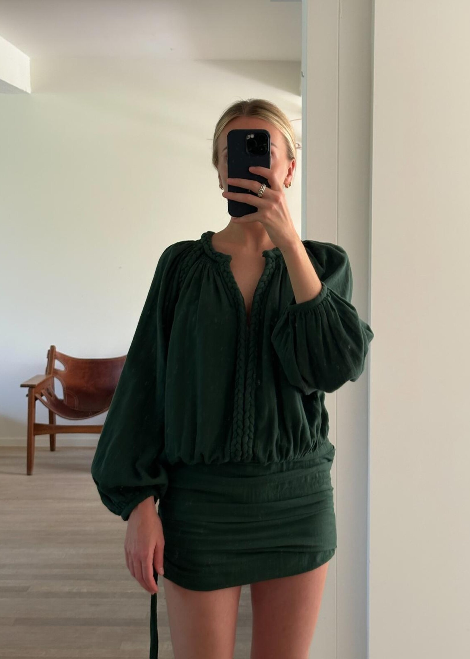 Mel Rampur - double wave dress - green