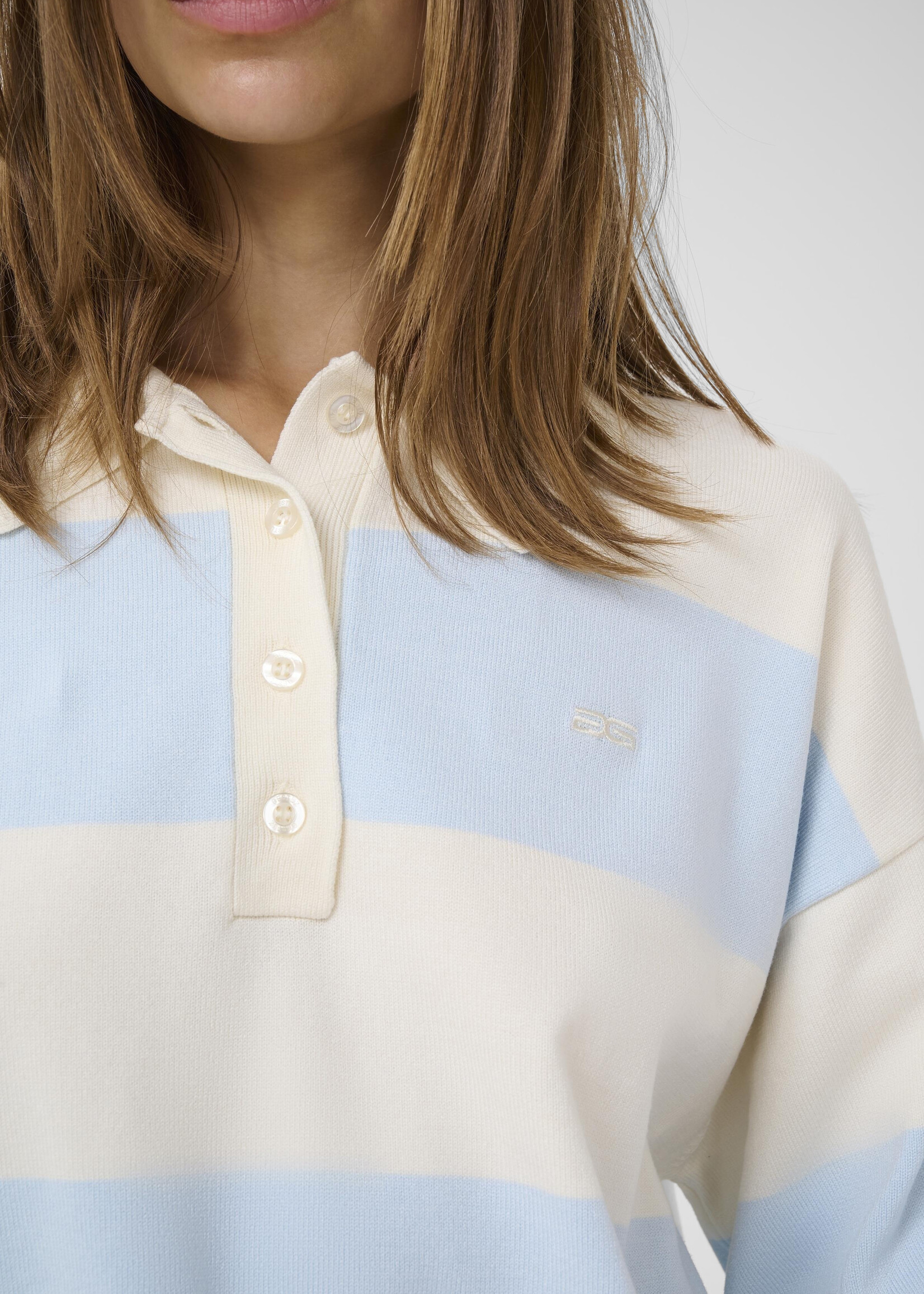 Gestuz GZmaia ss polo pullover - Blue Finch Striped