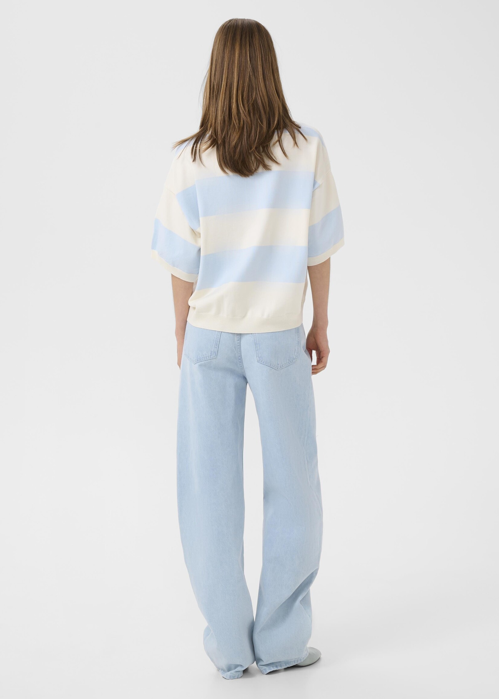 Gestuz GZmaia ss polo pullover - Blue Finch Striped