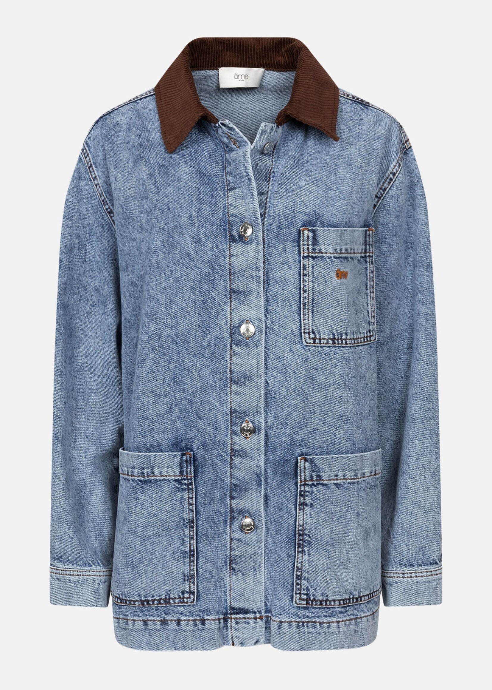 âme Noise - Blue Denim Jacket With Velvet Collar