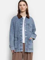 âme Noise - Blue Denim Jacket With Velvet Collar