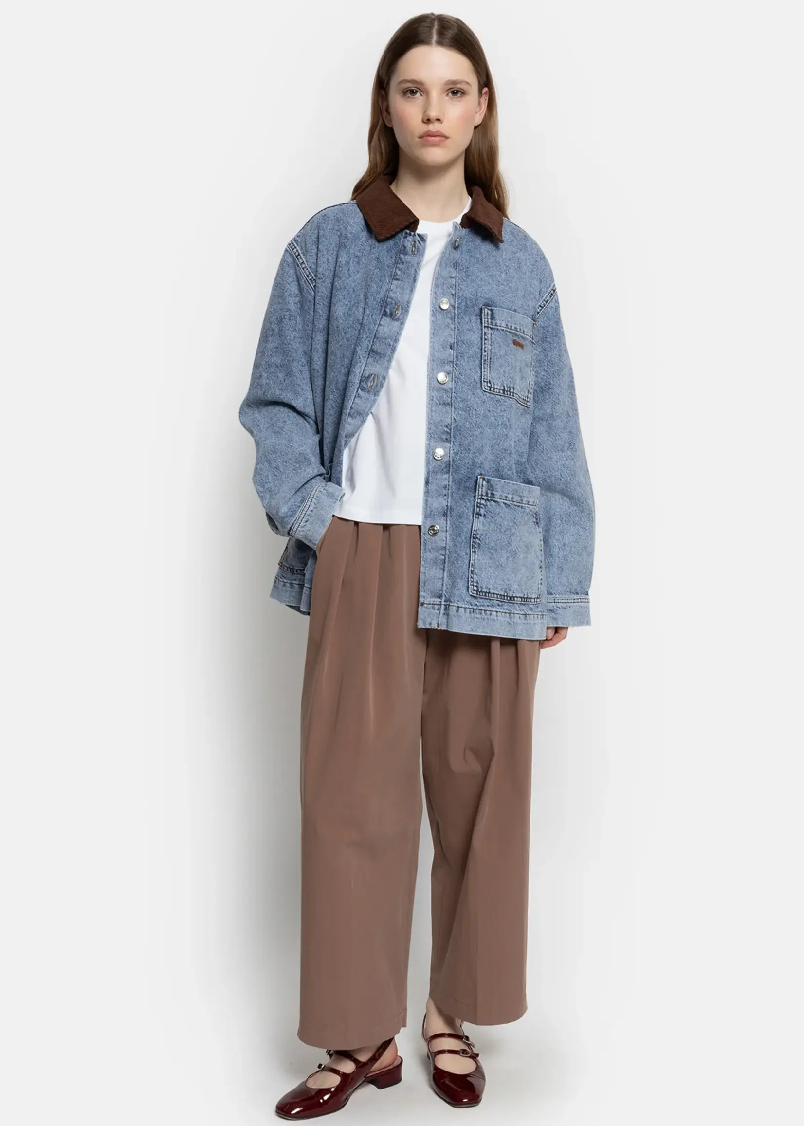 âme Noise - Blue Denim Jacket With Velvet Collar