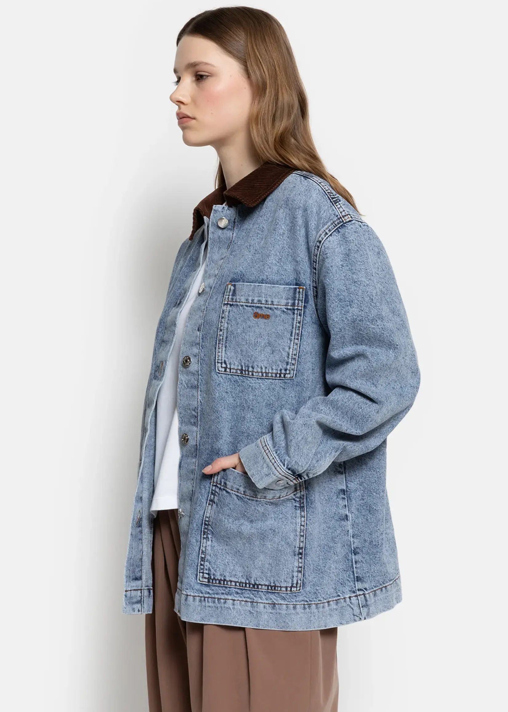 âme Noise - Blue Denim Jacket With Velvet Collar