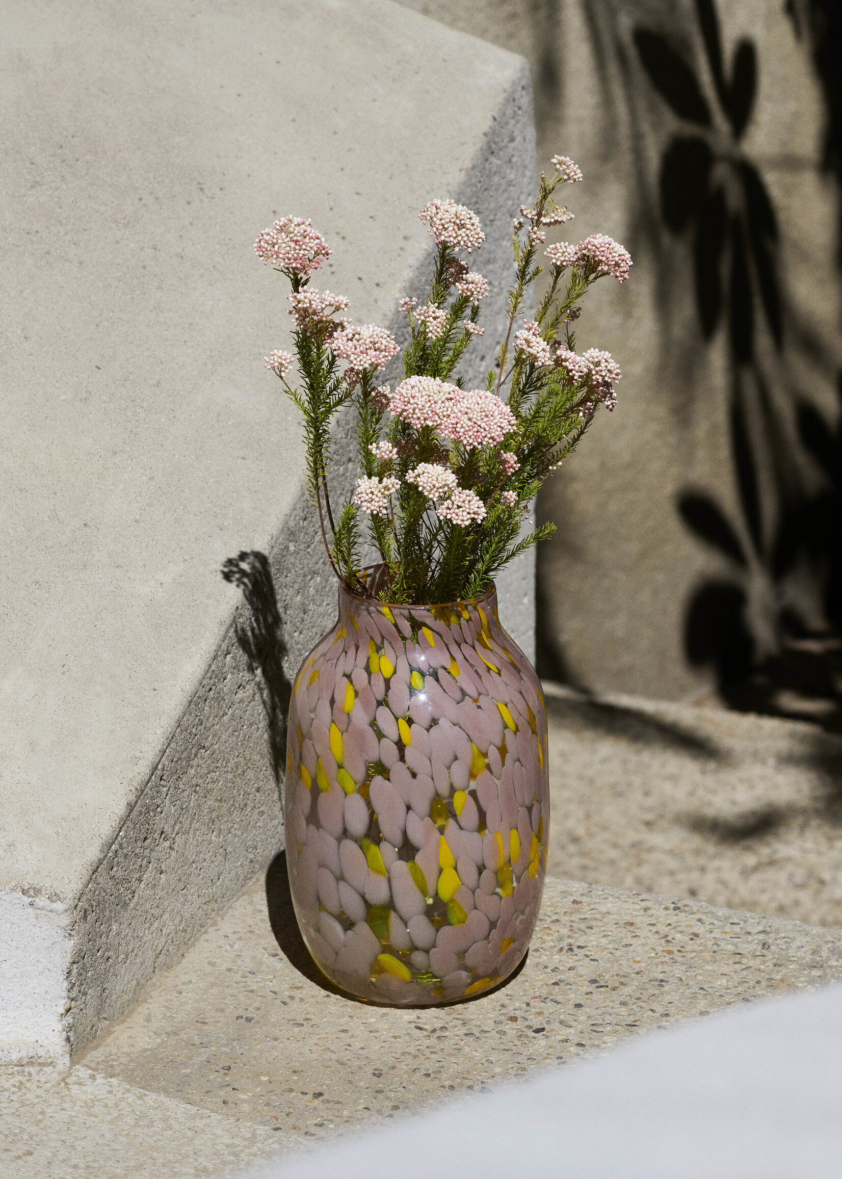 Hay Splash Vase - Large - Light Pink and yellow