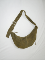 nona Buckle Banana Bag - Olive (suede)