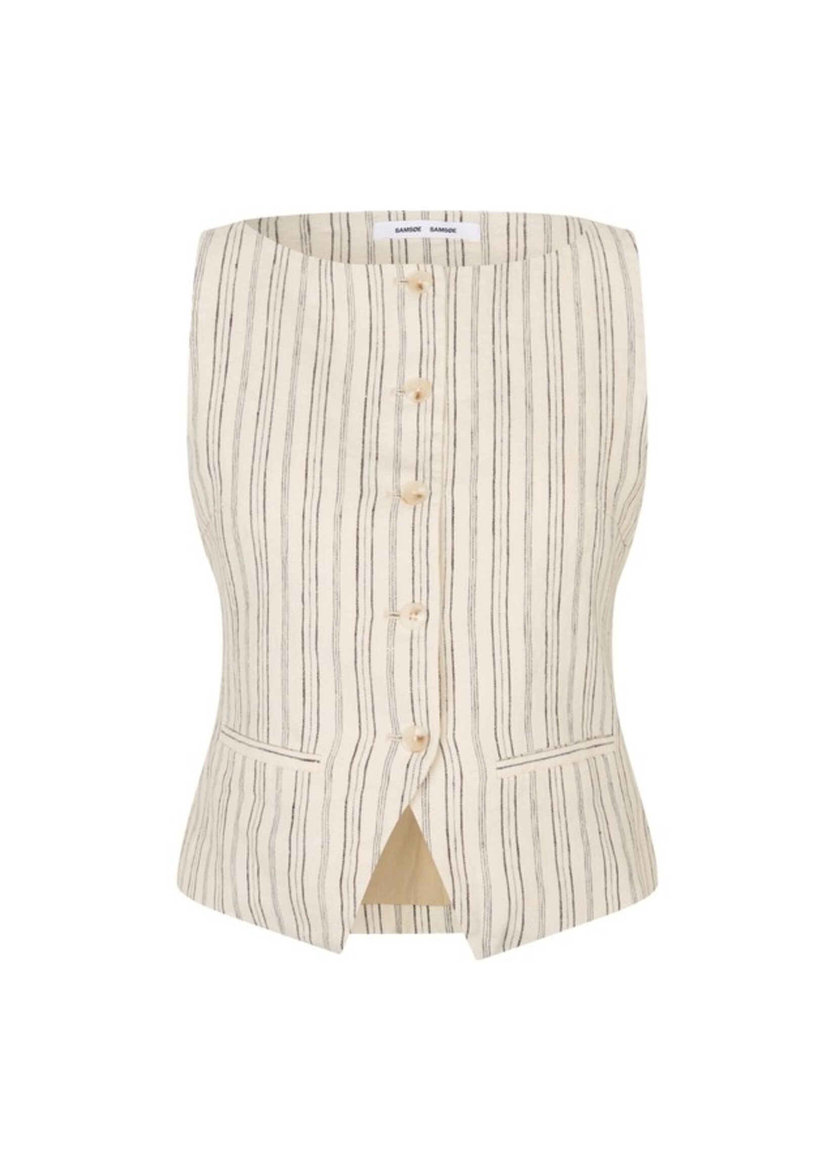 Samsøe Samsøe Saloves vest - Bone stripe