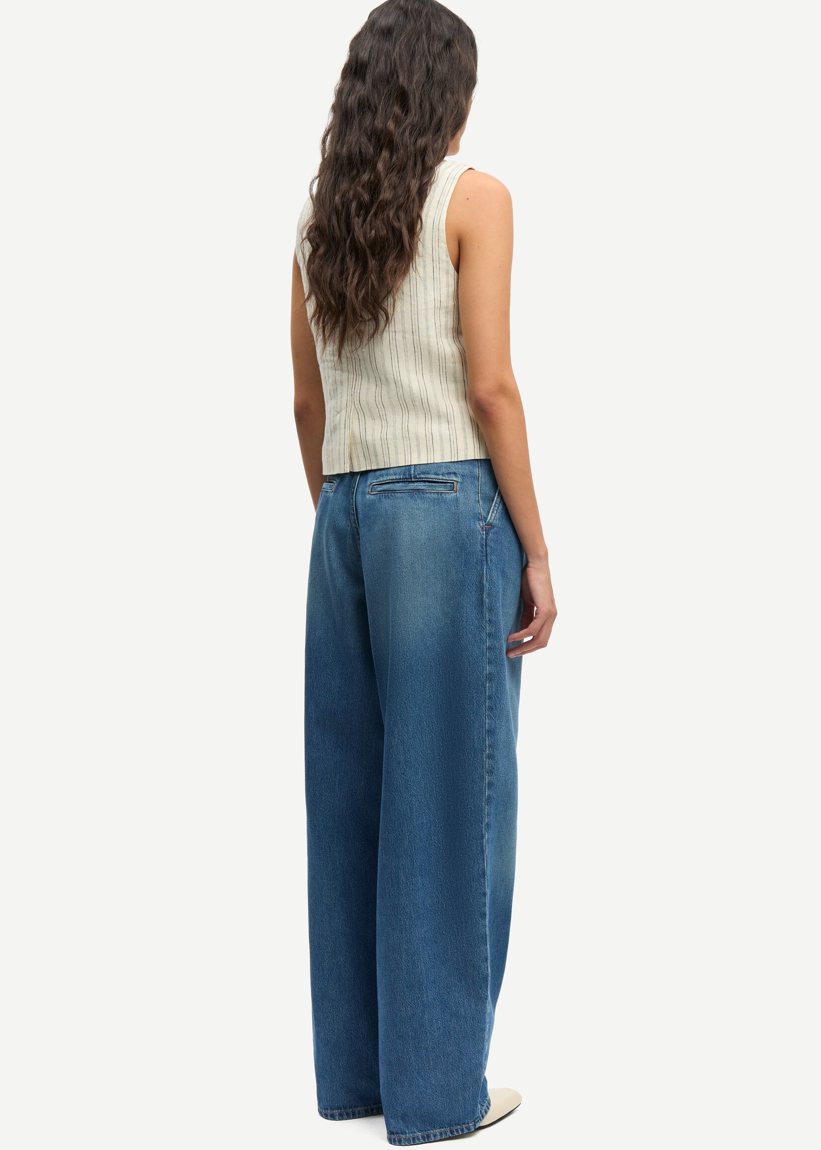 Samsøe Samsøe Saloves vest - Bone stripe