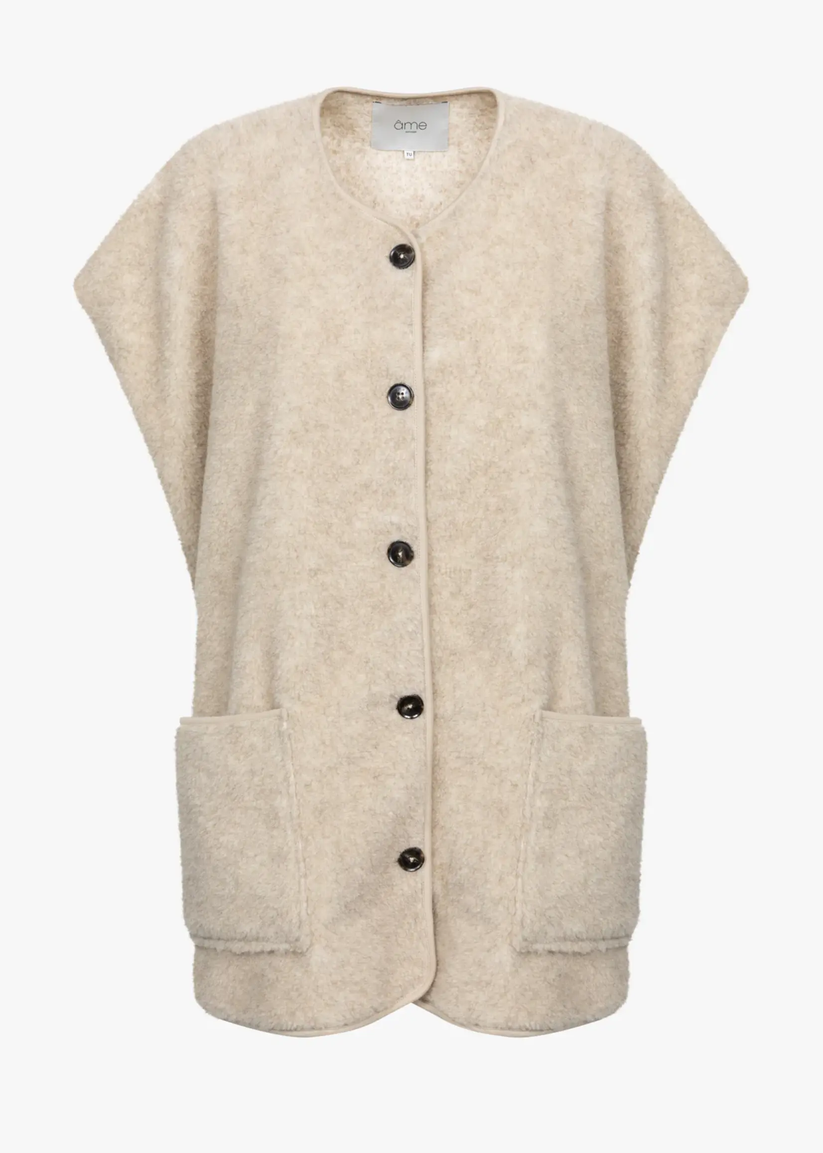 âme Ines Oversized Sleeveless Teddy - Beige