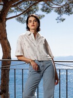 âme Nuts - Shiffly Cropped Shirt - White