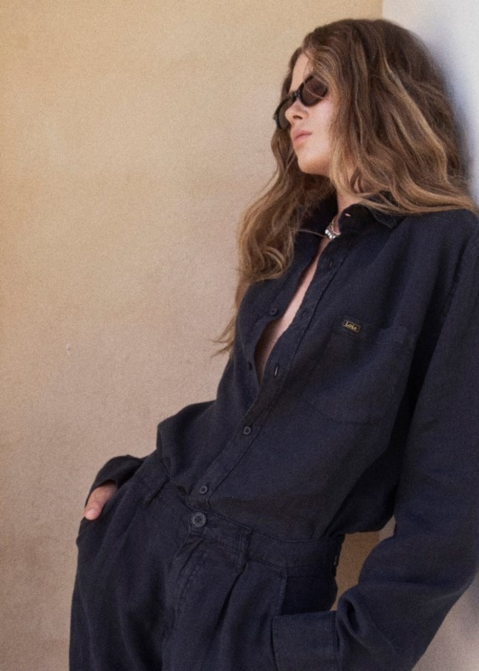 lois Lucas Shirt - Navy - Linen