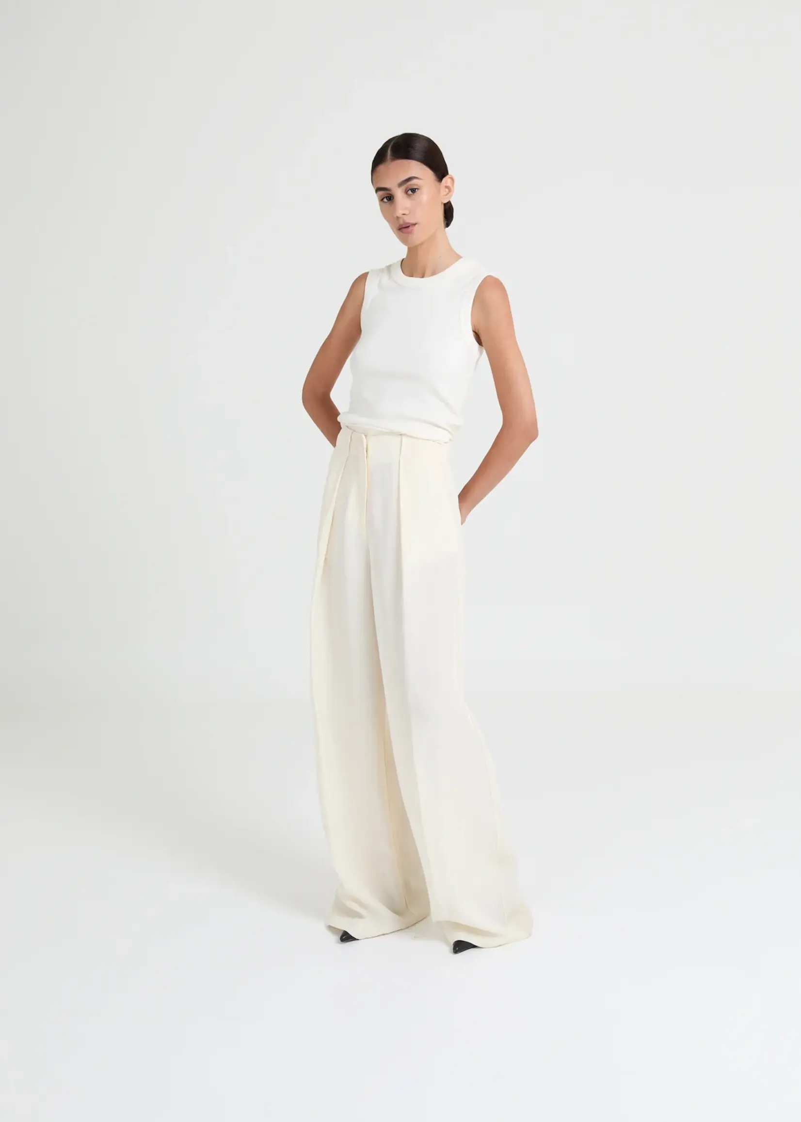 Arianne pleated trousers - Buttercream