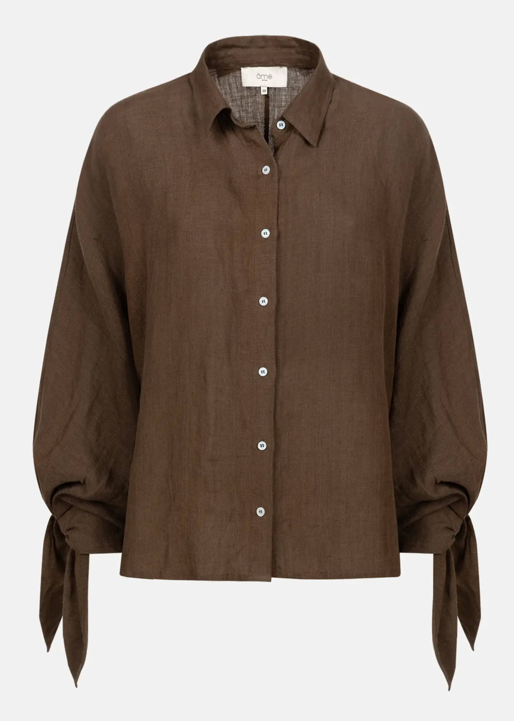 âme nugget popline shirt - brown