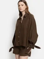 âme nugget popline shirt - brown
