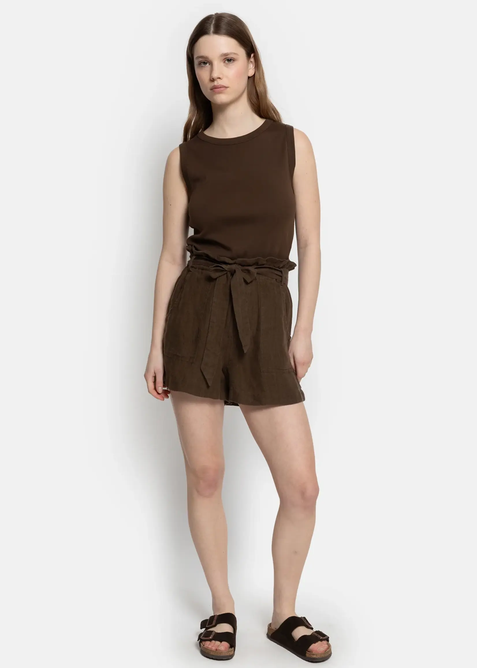 âme Lilla linnen shorts - brown