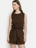 âme Lilla linnen shorts - brown
