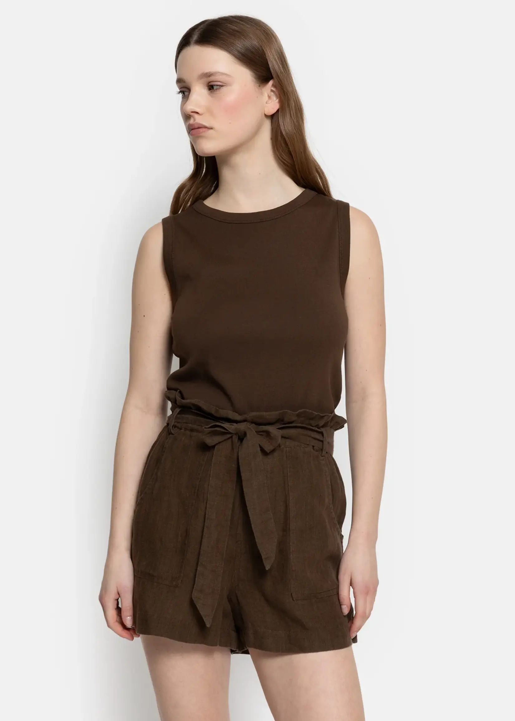 âme Lilla linnen shorts - brown