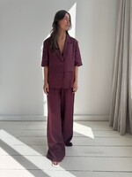 Logan - Burgundy pants - Linnen